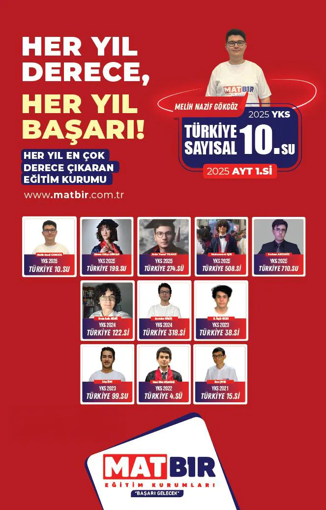 Matbir YKS derece öğrencileri